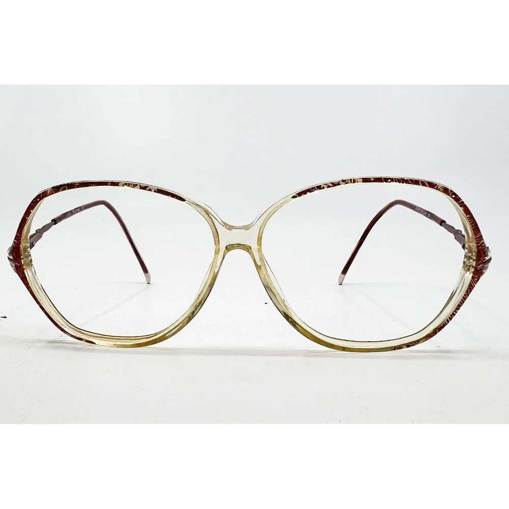Silver Dollar Olive Eyeglasses Womens Burgundy Clear Oversized Frames 135